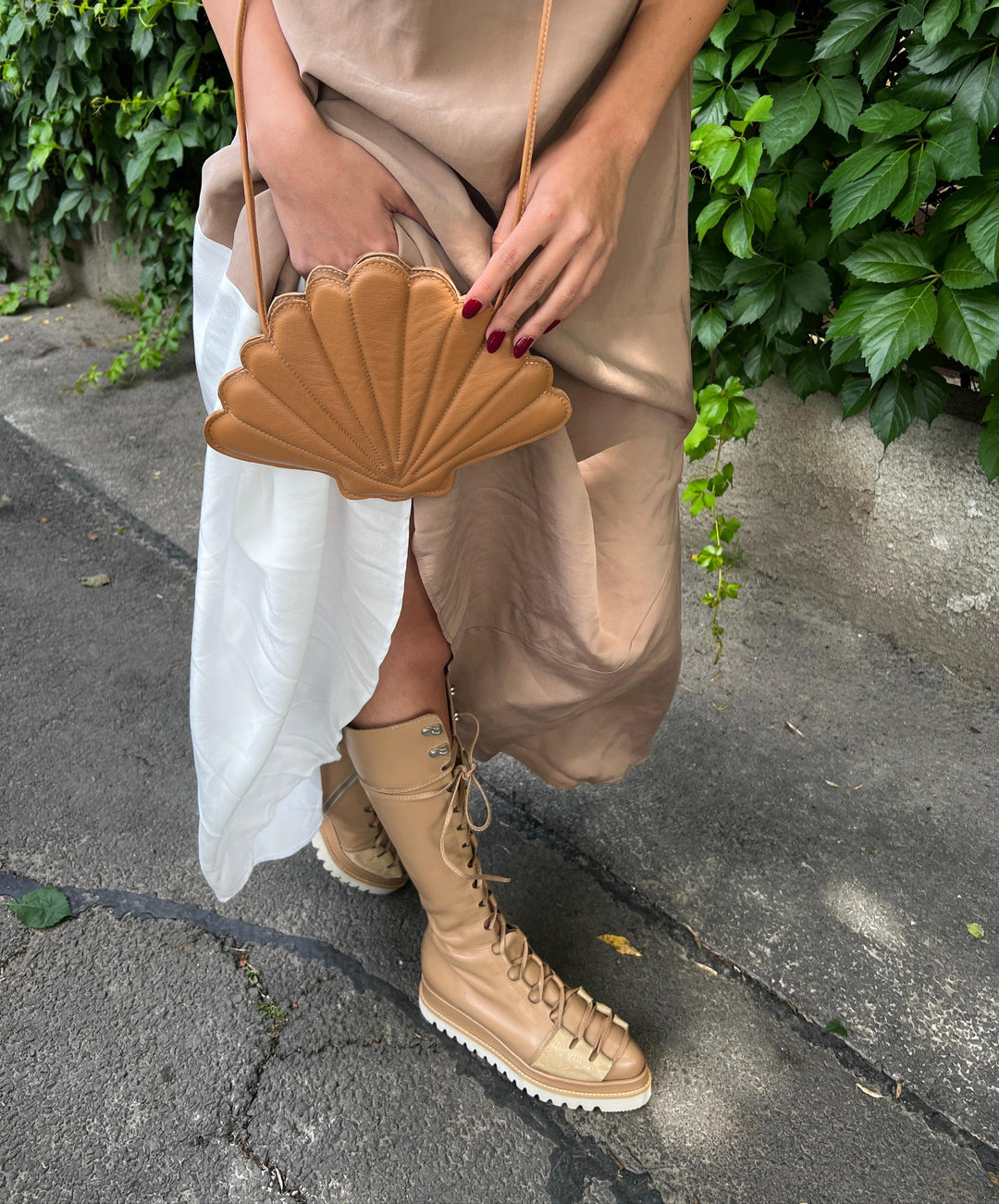 Urban Touch beige leather boots