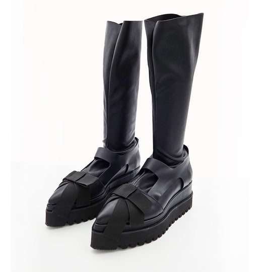 A Promise black leather boots