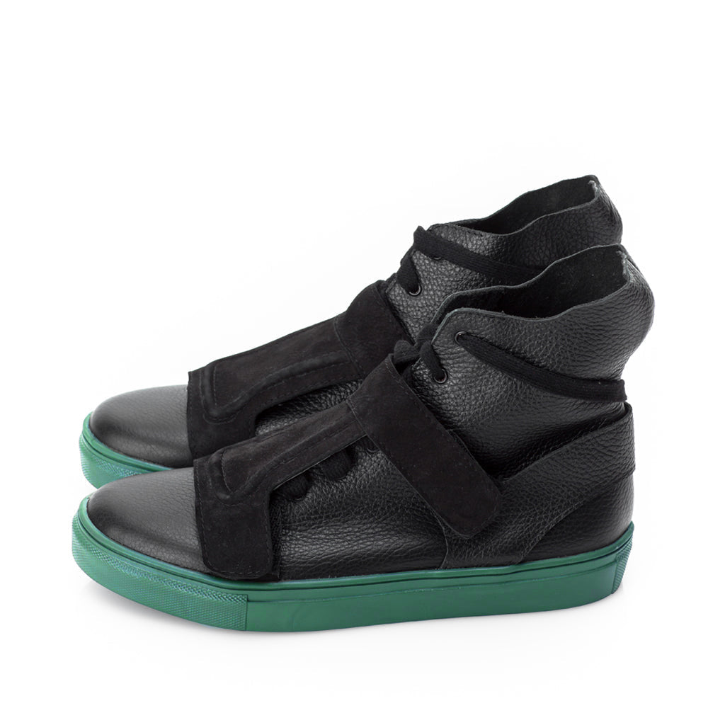 SHR Armour Textured Sneakers - green sole