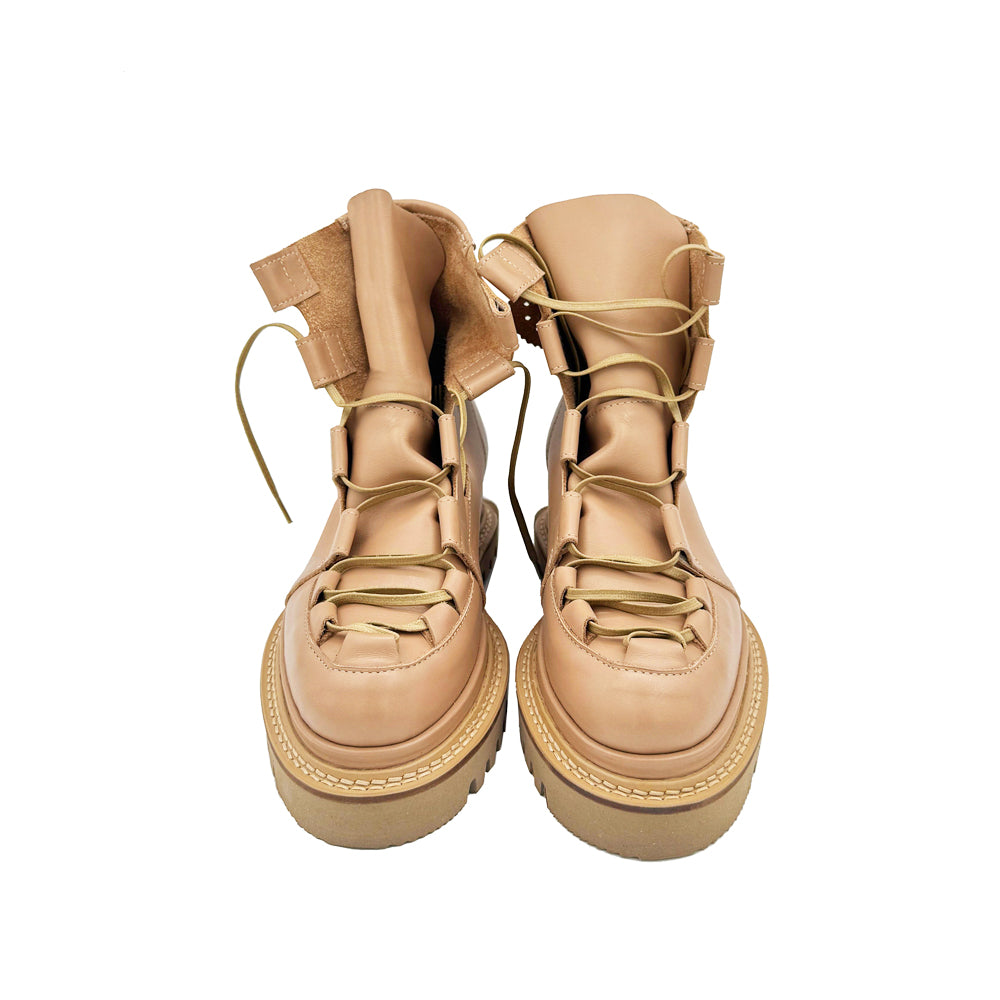 Daydream beige leather booties