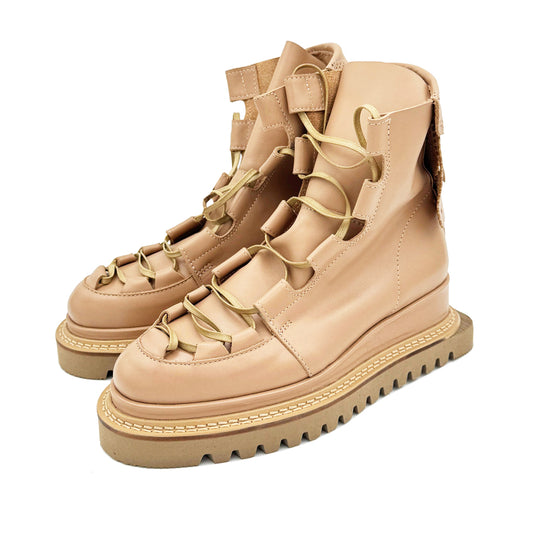 Daydream beige leather booties