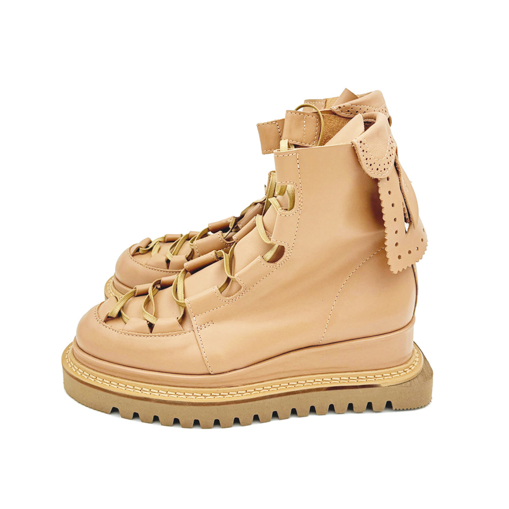 Daydream beige leather booties