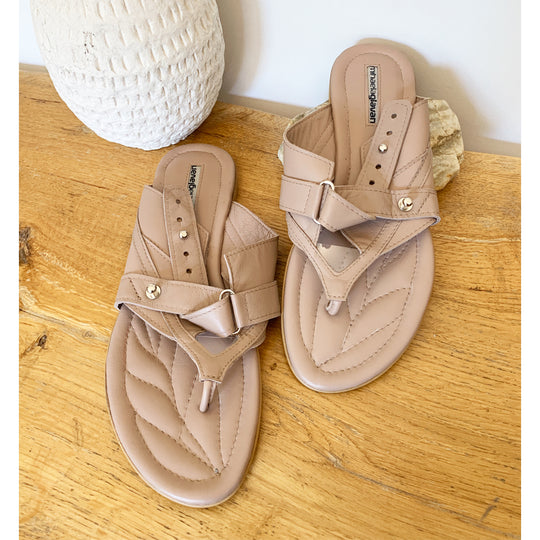 Sustainable Selection- Flip Up Beige Sandals