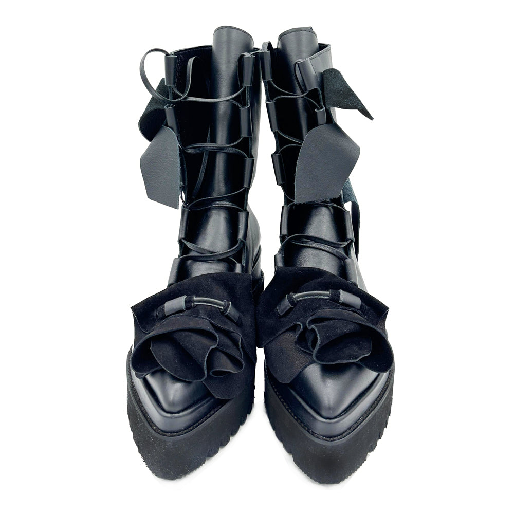 Hypnotize Me black leather booties
