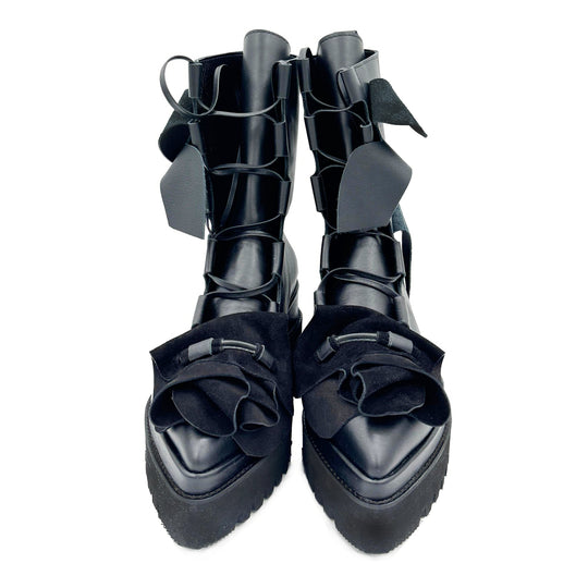 Hypnotize Me black leather booties
