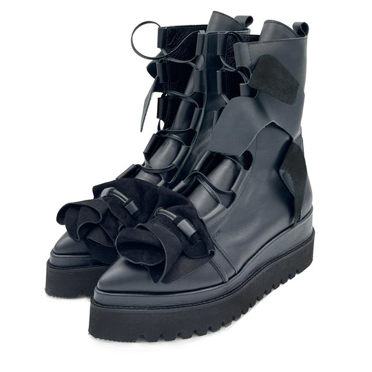 Hypnotize Me black leather booties
