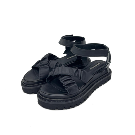 Kindness black leather sandals
