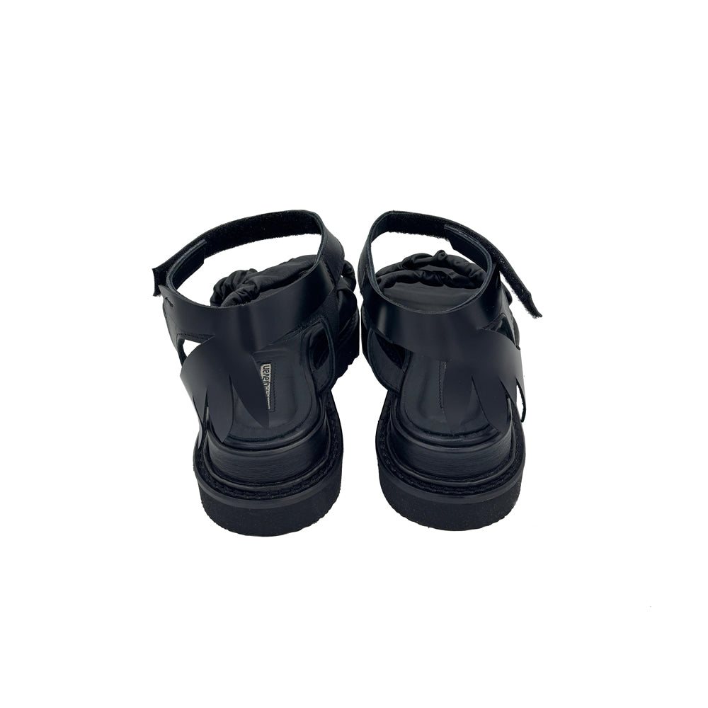 Kindness black leather sandals