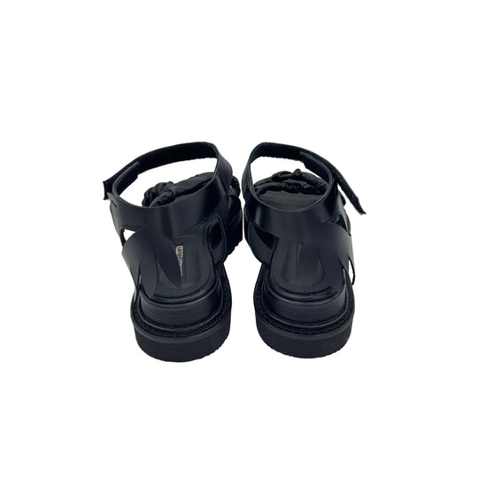 Kindness black leather sandals