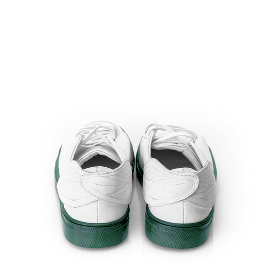 Leaves Reunion white sneakers - green sole