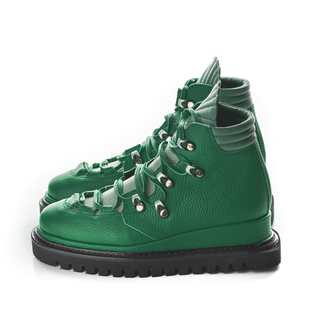 Sustainable Selection- SheLL We Go green leather booties