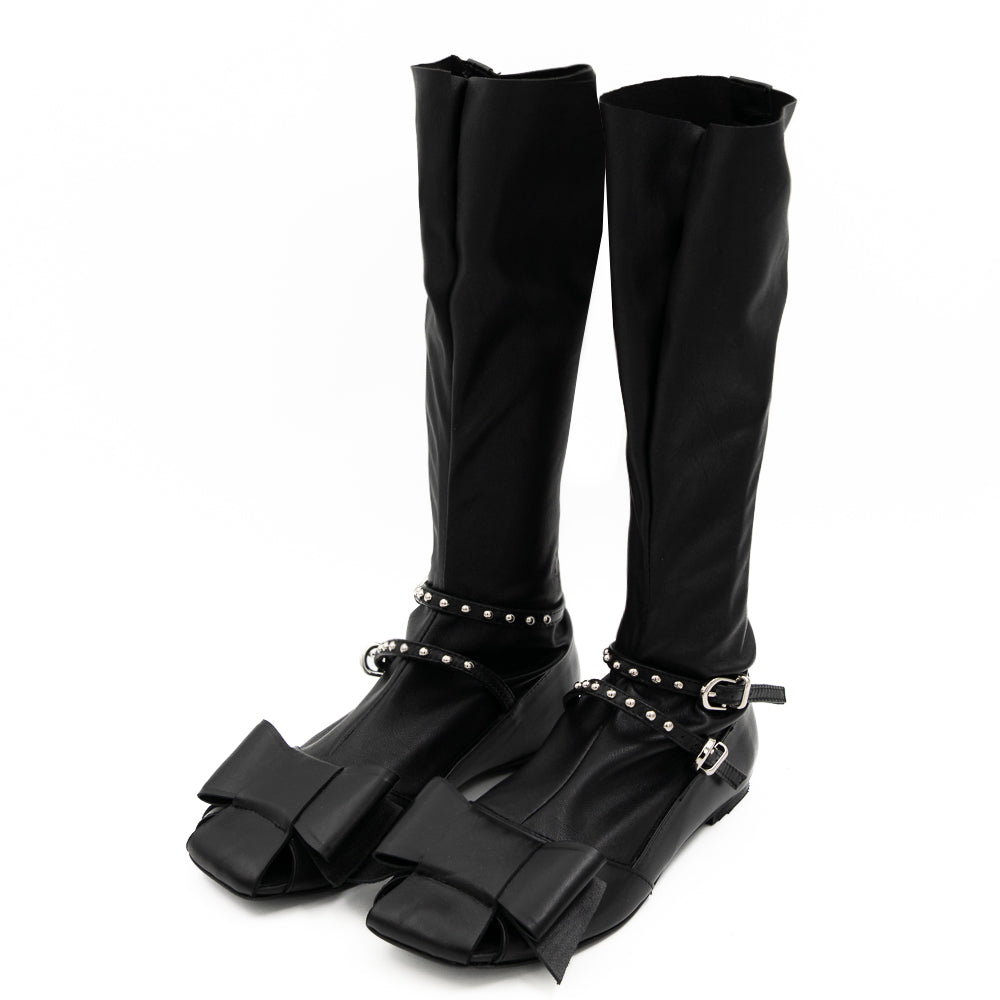 Twinkle Black Stretch Ecological Leather Boots | Mihaela Glavan
