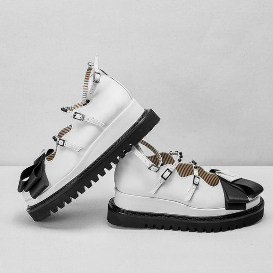 You’ve Got a Message white eco leather strappy shoes