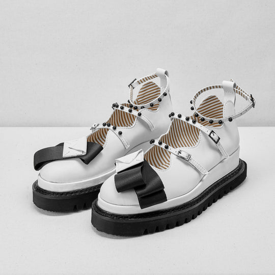 You’ve Got a Message white eco leather strappy shoes