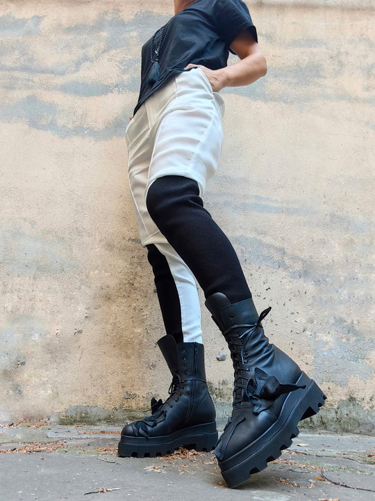 Seagulls black leather booties