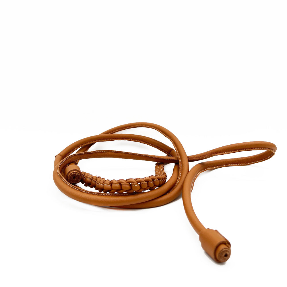 Braided Sunrise camel leather belt