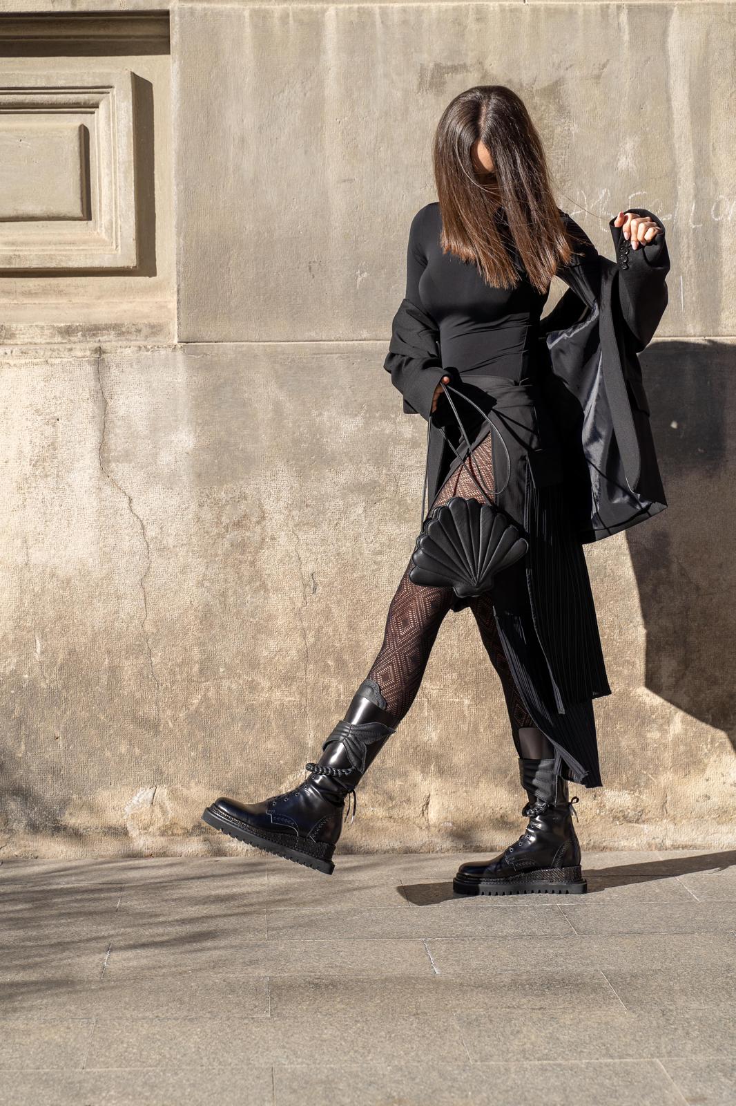 Water Spirit black leather boots