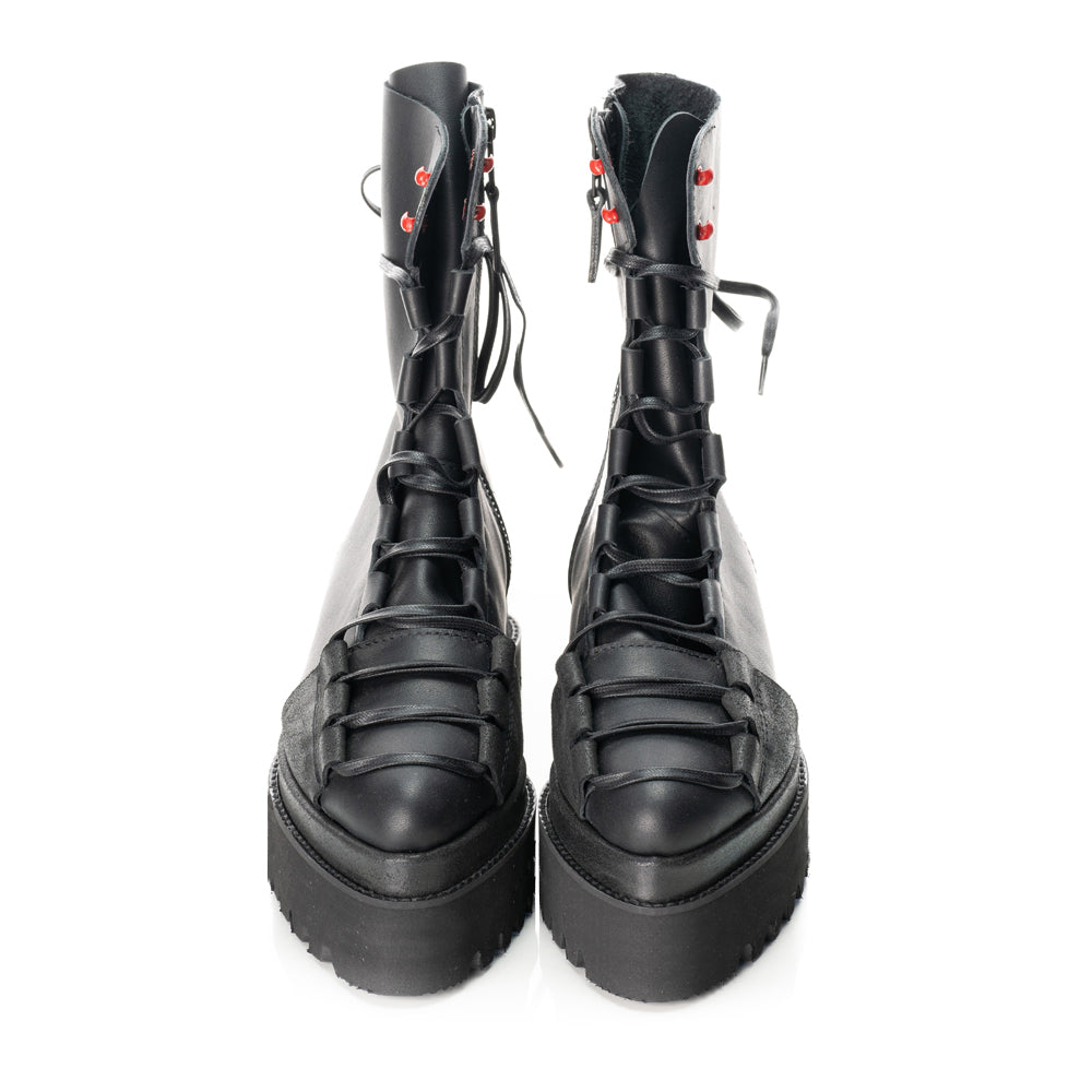 Laces Affair and Red Dots combat booties