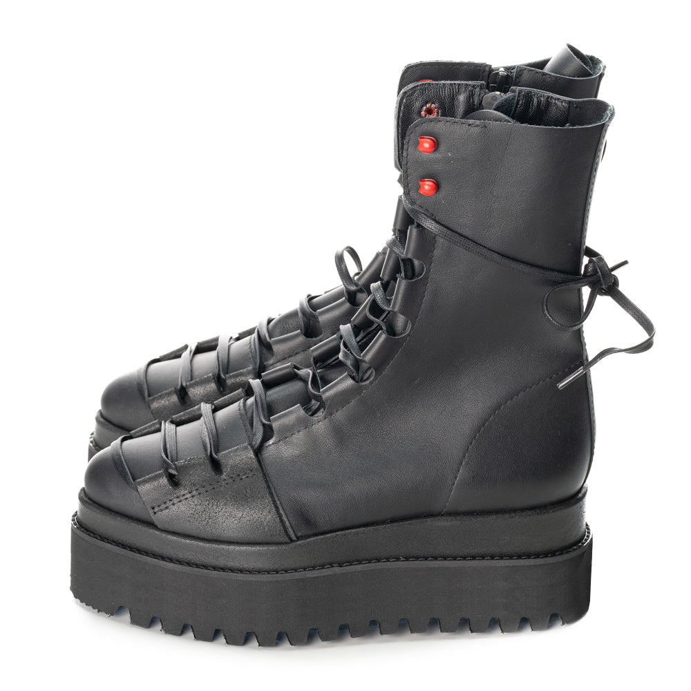 Laces Affair and Red Dots combat booties
