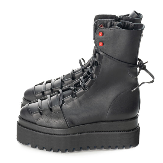 Laces Affair and Red Dots combat booties