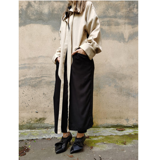 Black leather evening booties