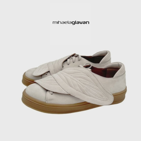 Leaves Hug light beige nubuck sneakers