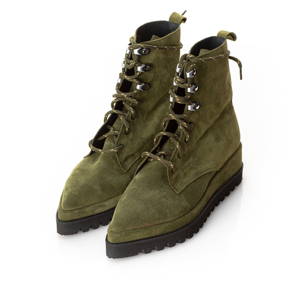 Strap up outlet booties olive