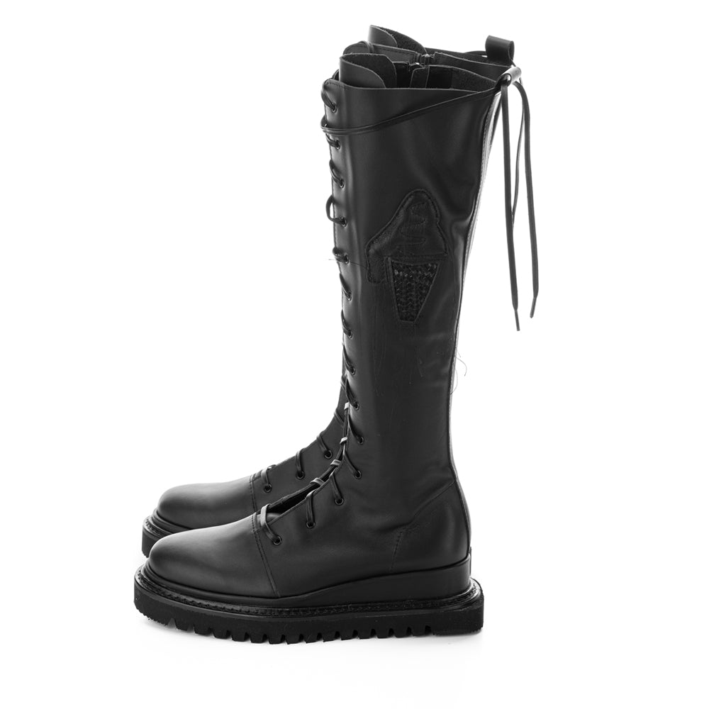Under my Umbrella black leather boots