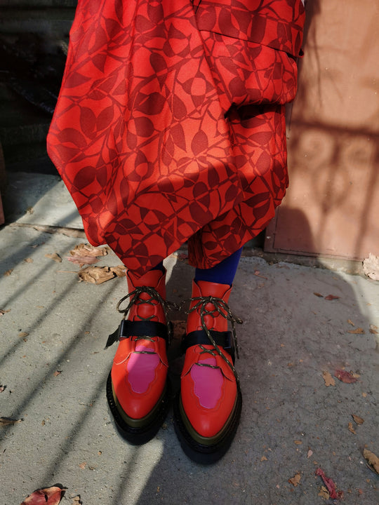 Festival-ready flat platform boots