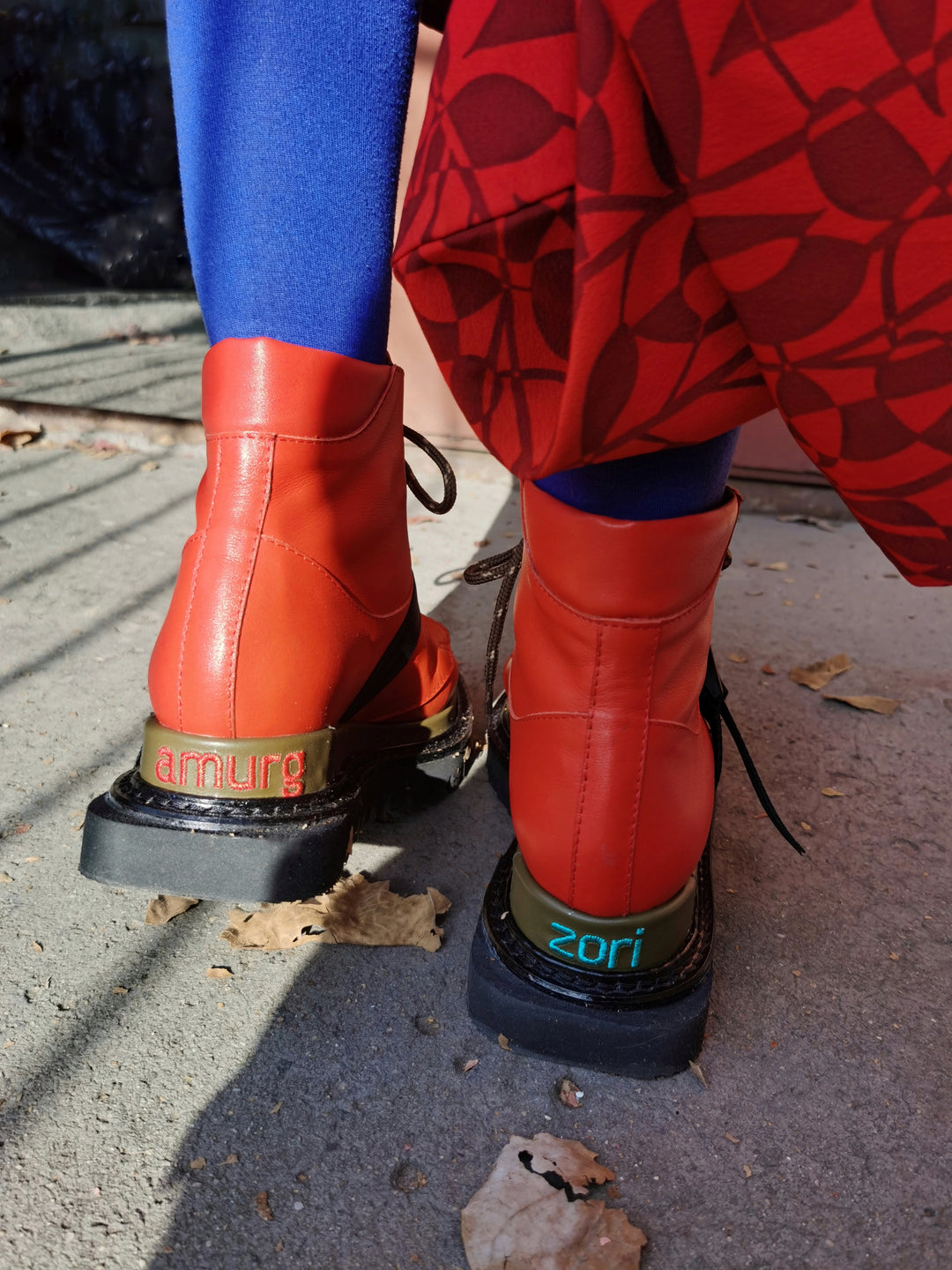 High-quality handmade lace-up urban style boots with unique detail