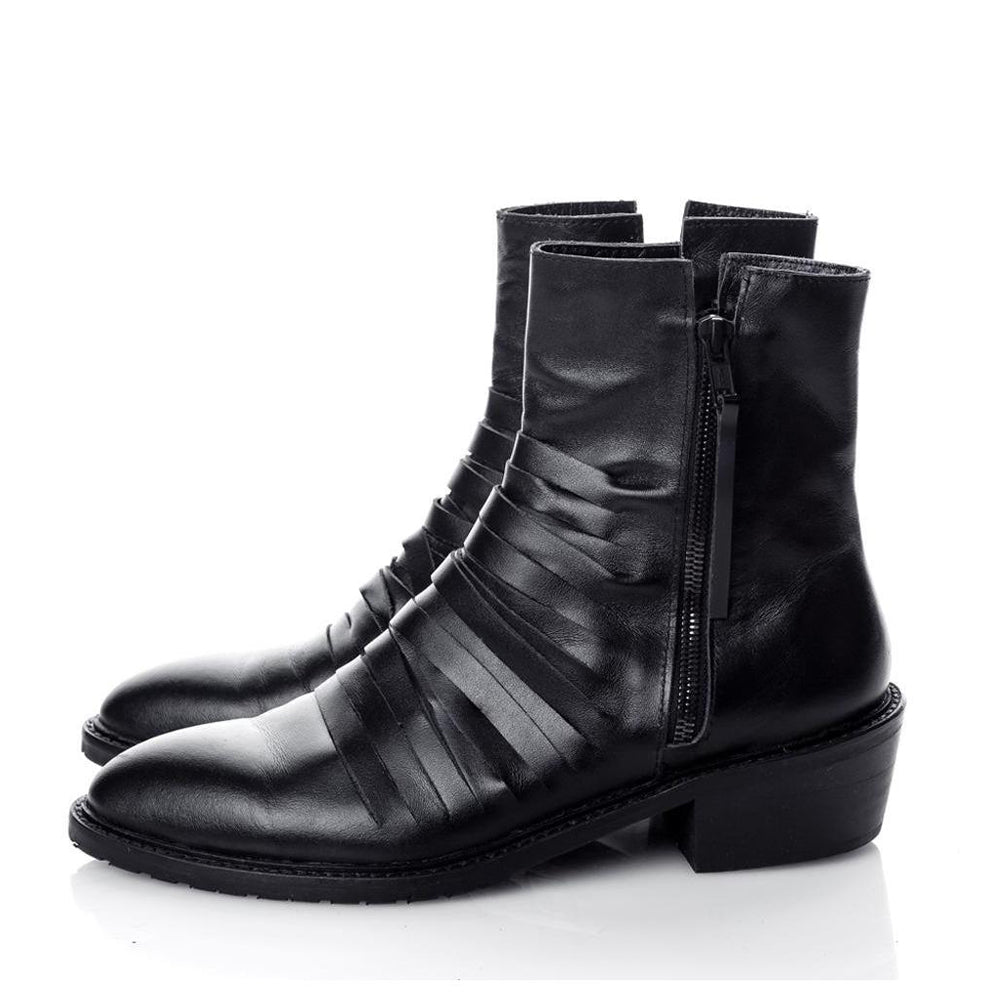 Comfortable festival leather booties