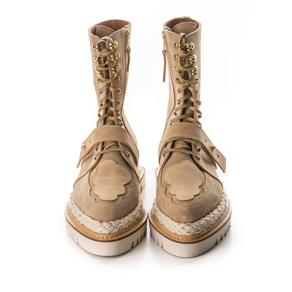 Flat platform festival boots