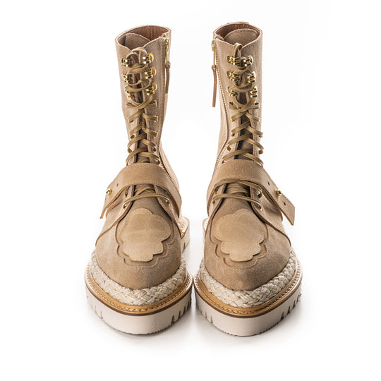 Flat platform festival boots