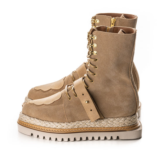 Beige urban style boots