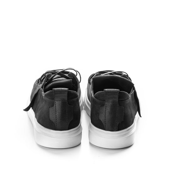 Strip Down black leather sneakers