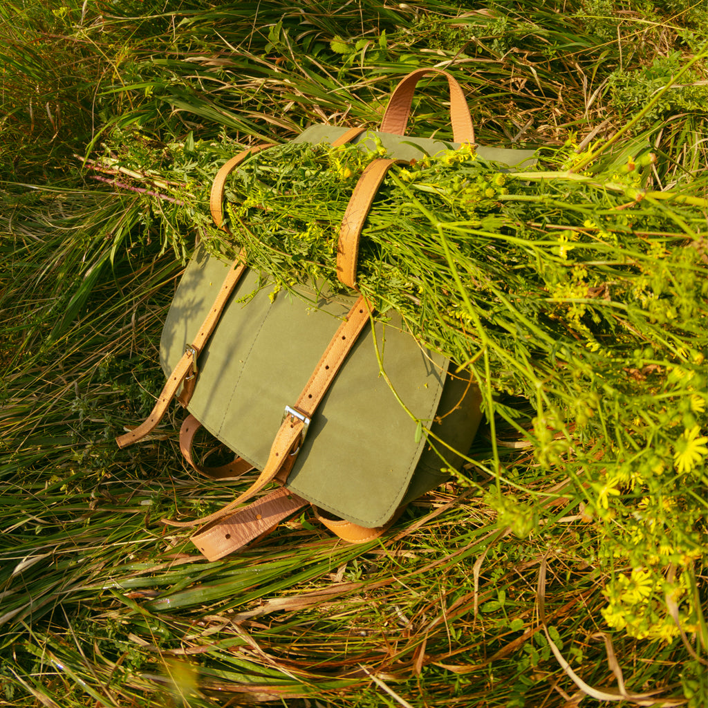 Mihaela Glăvan // Ștefan Câlția olive nubuck backpack