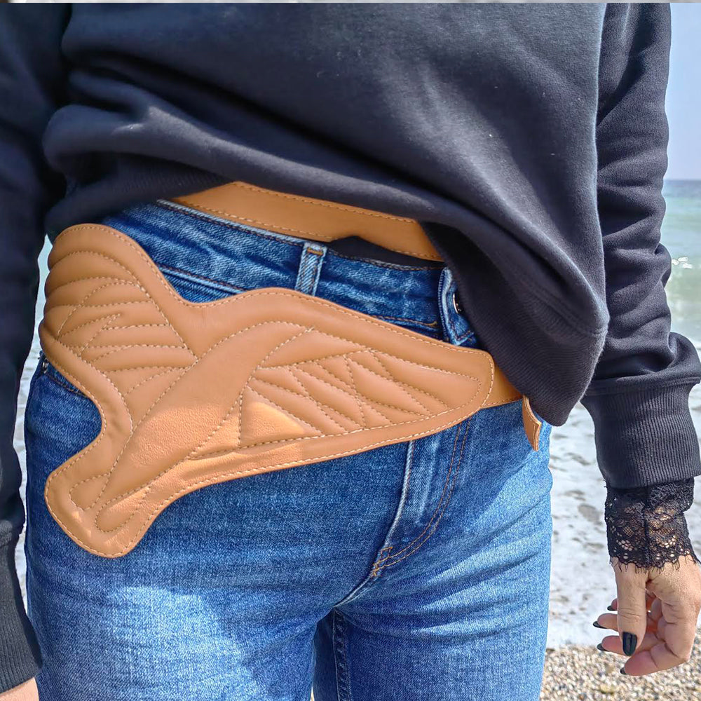 Seagulls camel leather belt