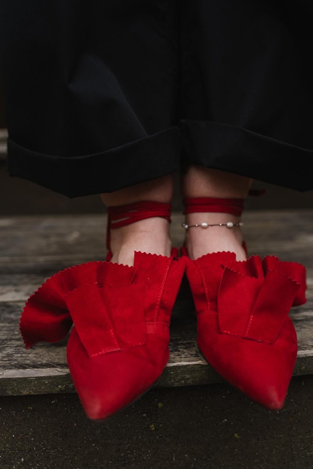 Lullaby red suede ballerinas