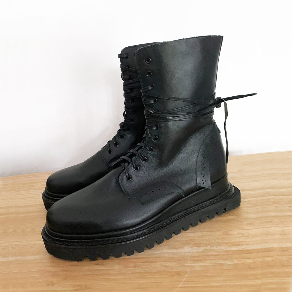 Sustainable Selection-  Shell in Love black leather booties