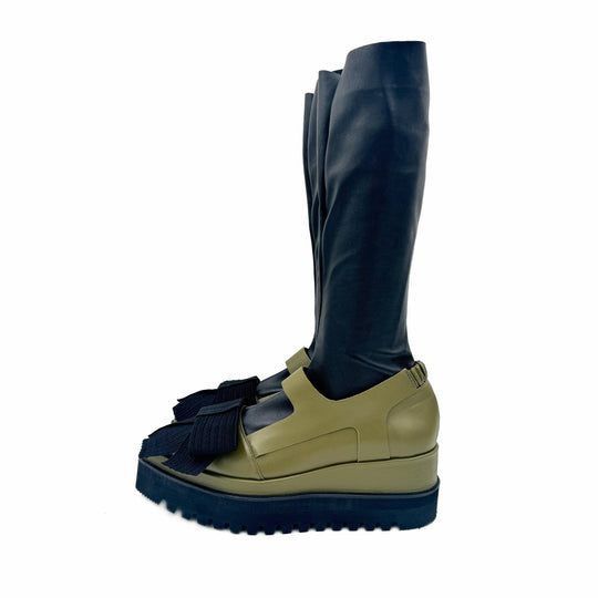 A Promise green leather boots // Limited Edition