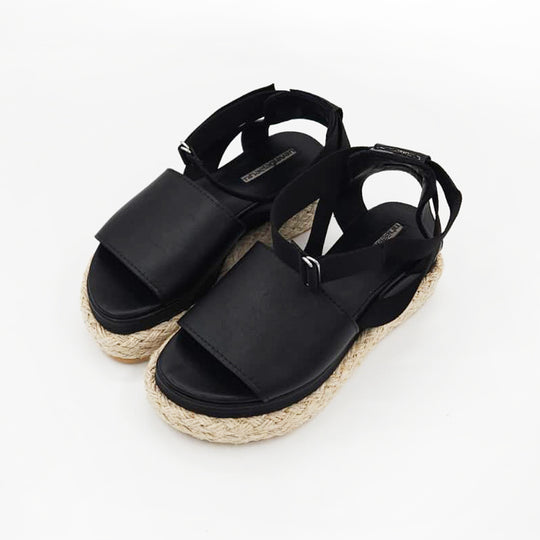 Black Tea flat platform sandals