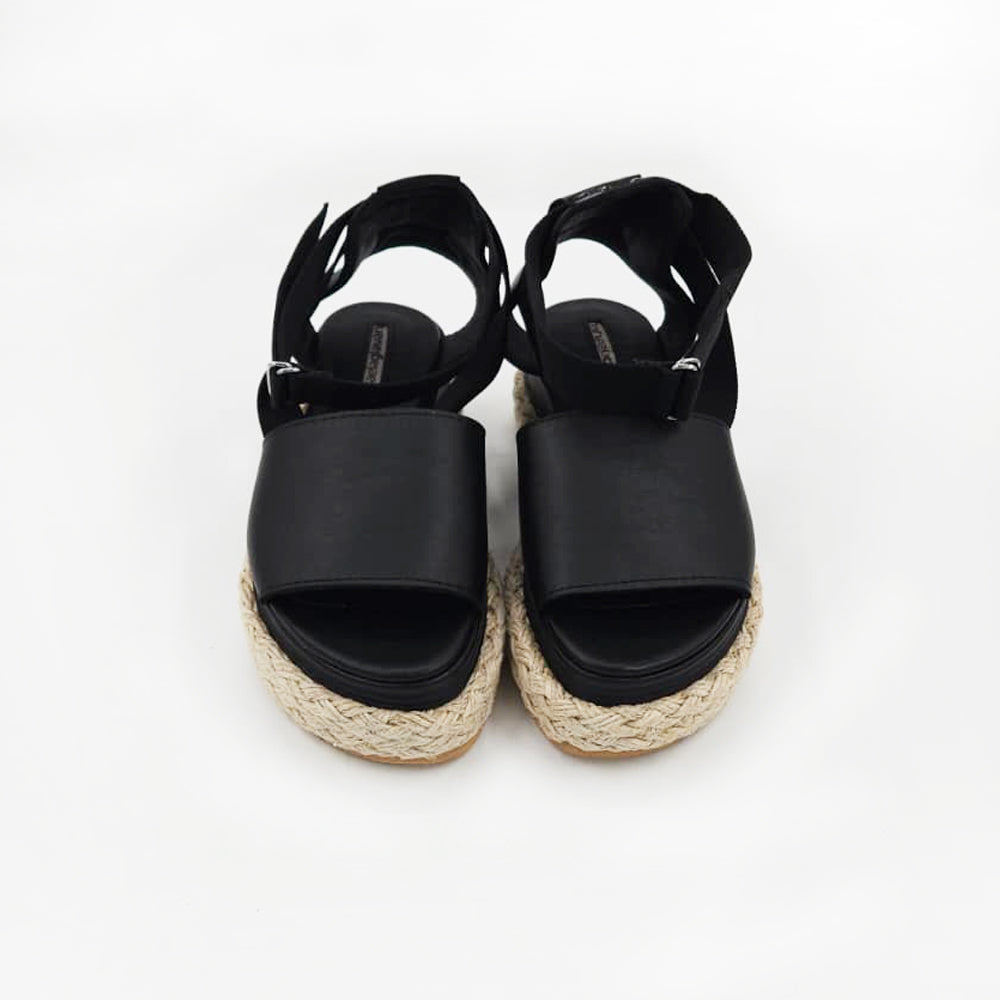 Black Tea flat platform sandals
