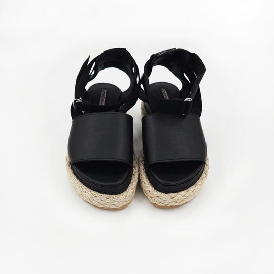 Black Tea flat platform sandals