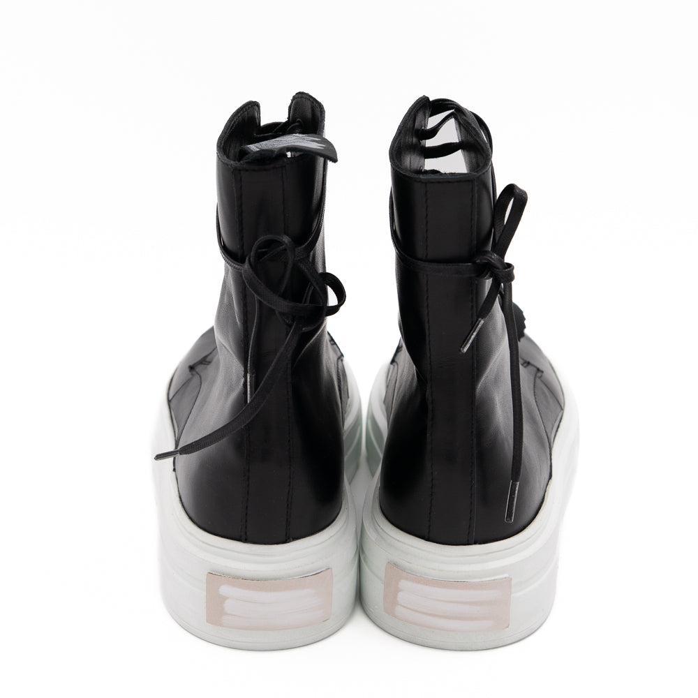 Blossom Kiss black leather high - top sneakers