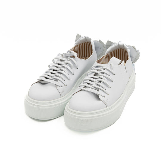 Cupid's Arrow white ecological leather low-top sneakers