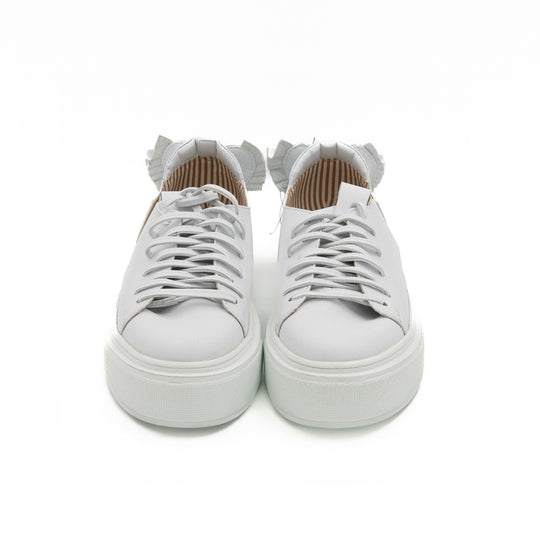 Cupid's Arrow white ecological leather low-top sneakers