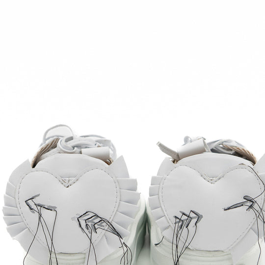 Cupid's Arrow white ecological leather low-top sneakers