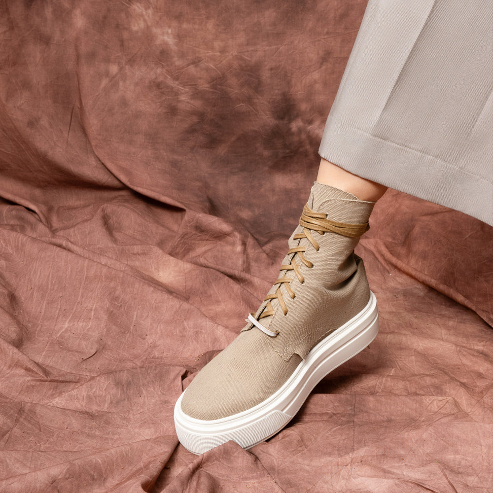 ReStep beige textile sneakers