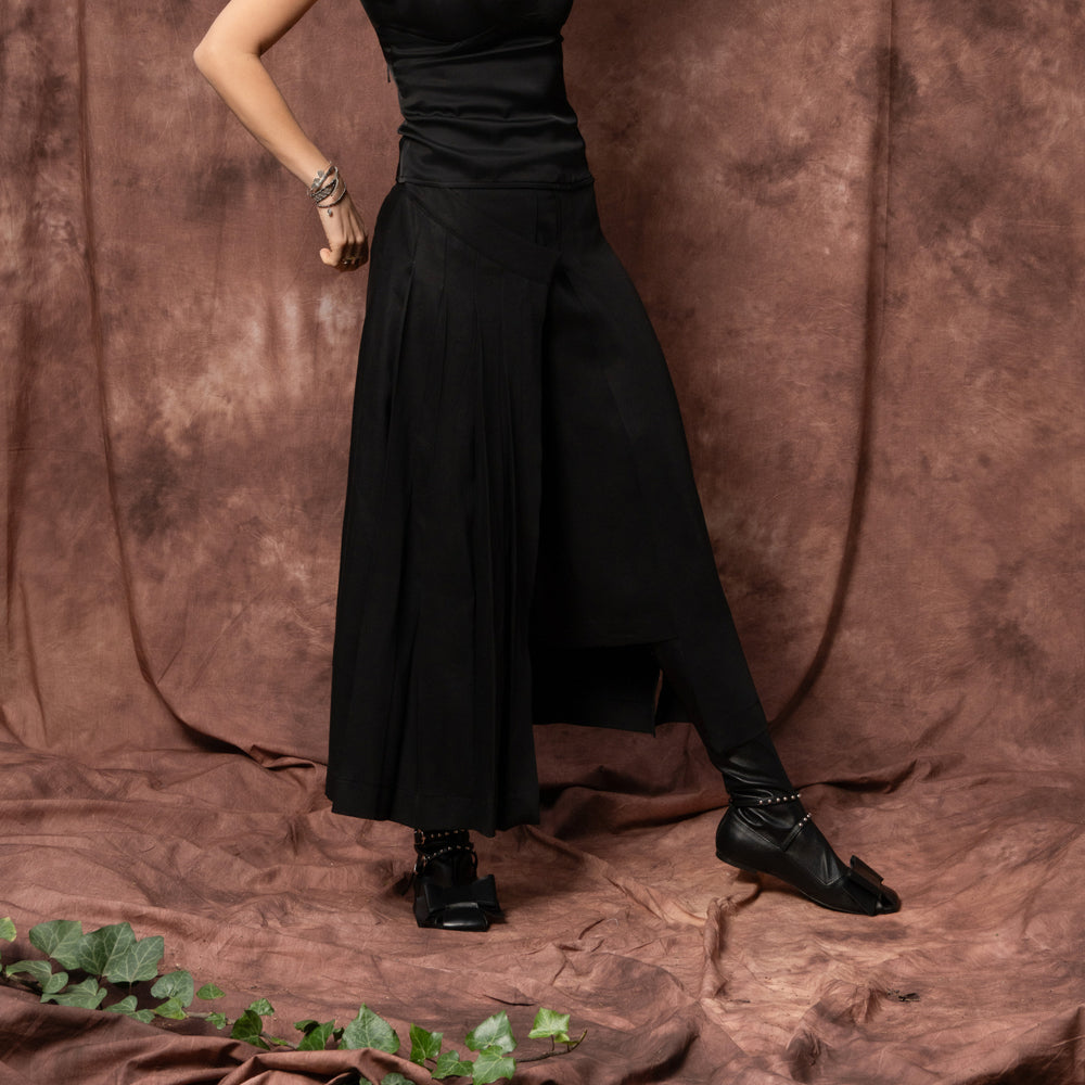 Twinkle black stretch ecological leather boots