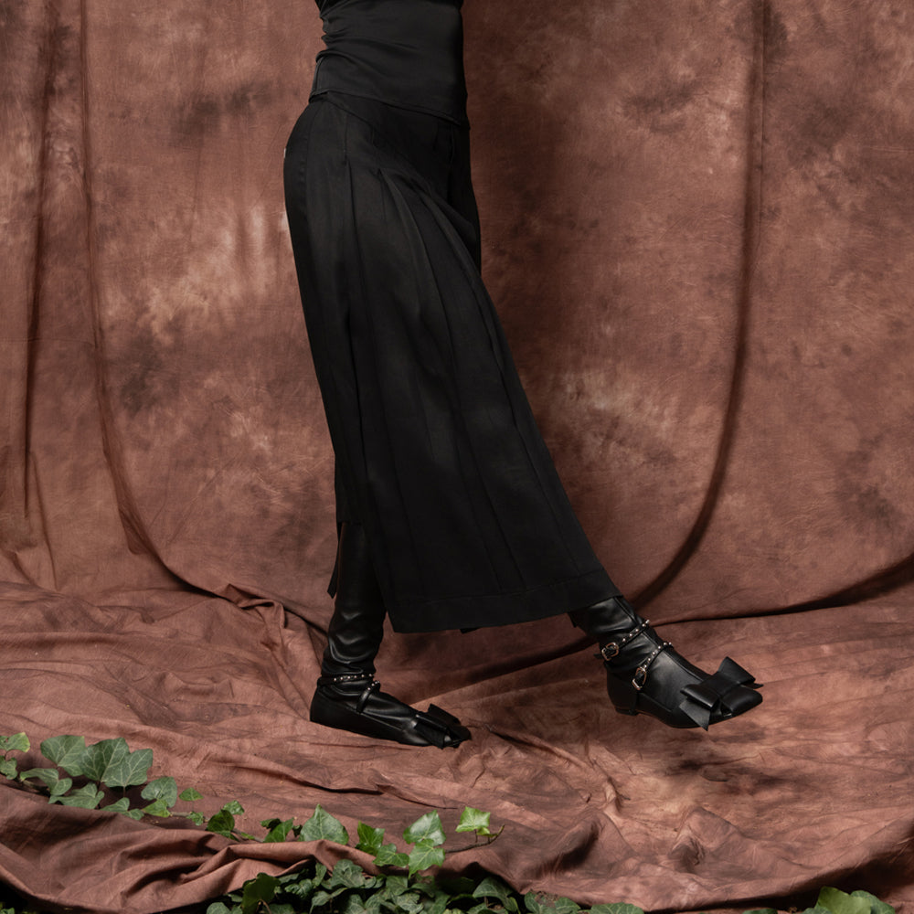 Twinkle black stretch ecological leather boots